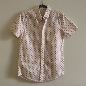 American Eagle White Short-Sleeve Button-Down - XS